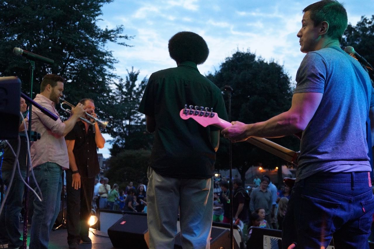 Band plays at the Brian Kirk and the Jirks - Hot Summer Nights event.